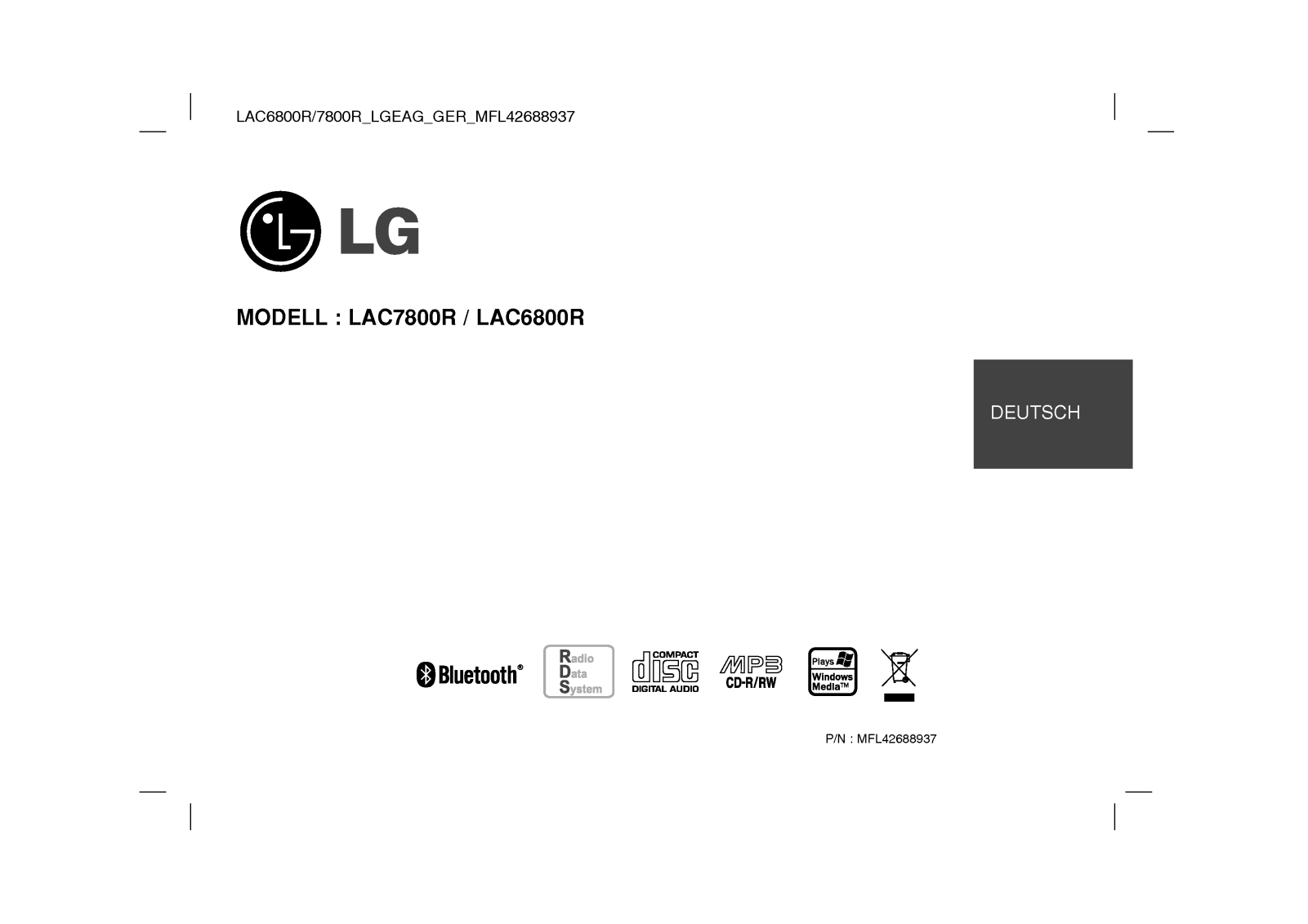 Lg LAC7800R, LAC6800R User Manual