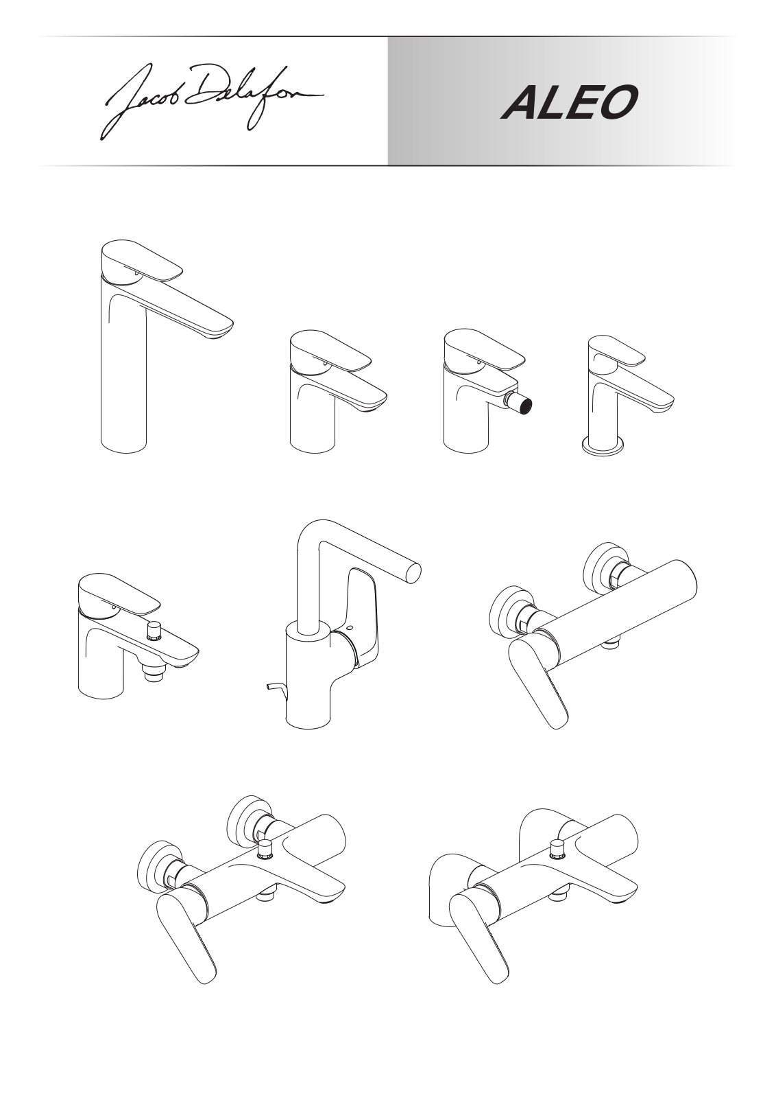 Jacob Delafon ALEO E72279-CP, ALEO E72288-CP, ALEO E72284-CP, ALEO E72283-CP, ALEO E72282-CP Assembly guide