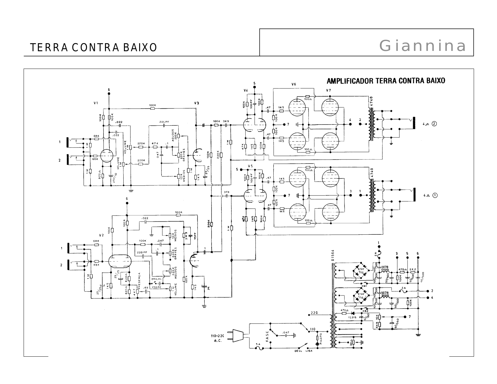 Giannini Terra Contra baixo Schematic