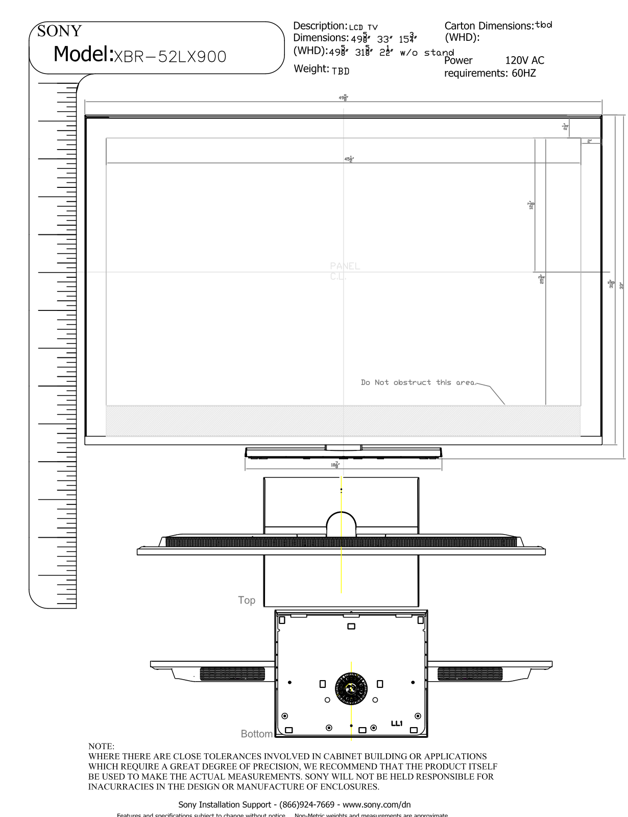 Sony XBR-52LX900 User Manual