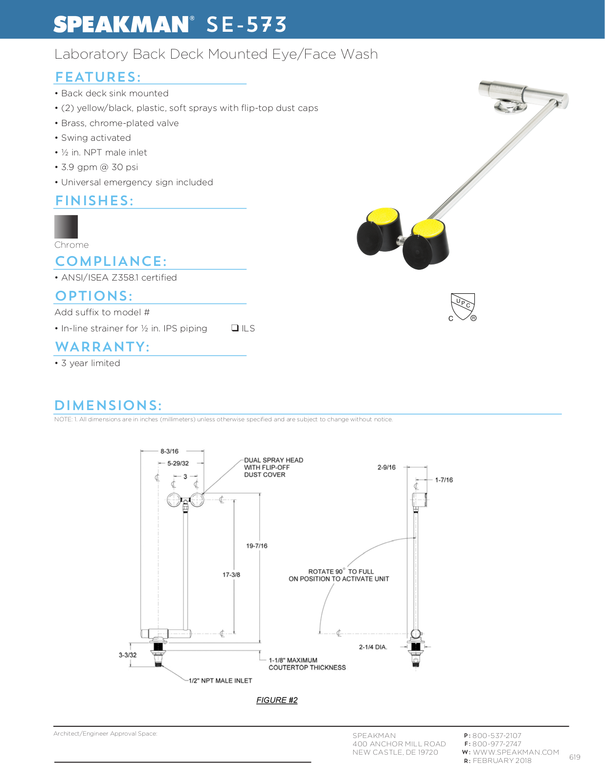 Speakman TCTA1036 Specifications - ManualMachine.com