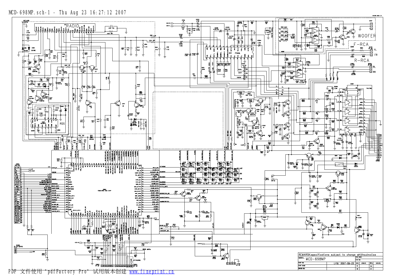 Mystery MCD-697, MCD-698, MCD-797, MCD-799MP Schematics MB