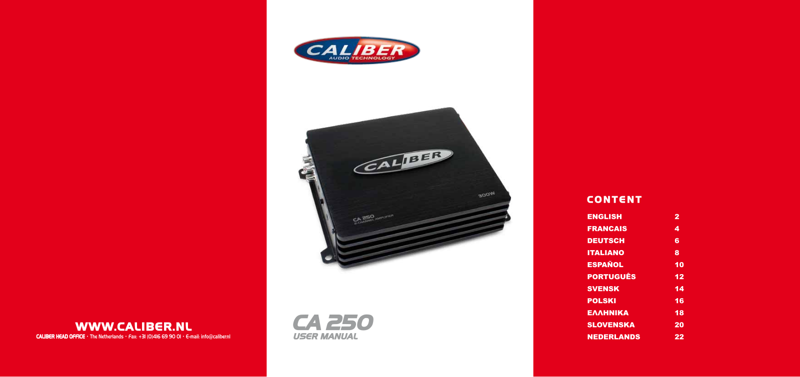 Caliber Audio Technology CA-250 User guide