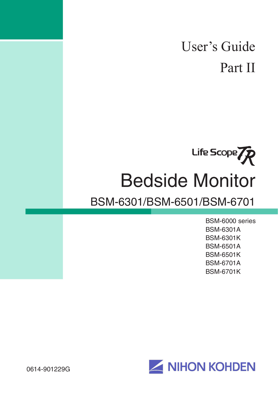 Nihon Kohden BSM-6000 User manual