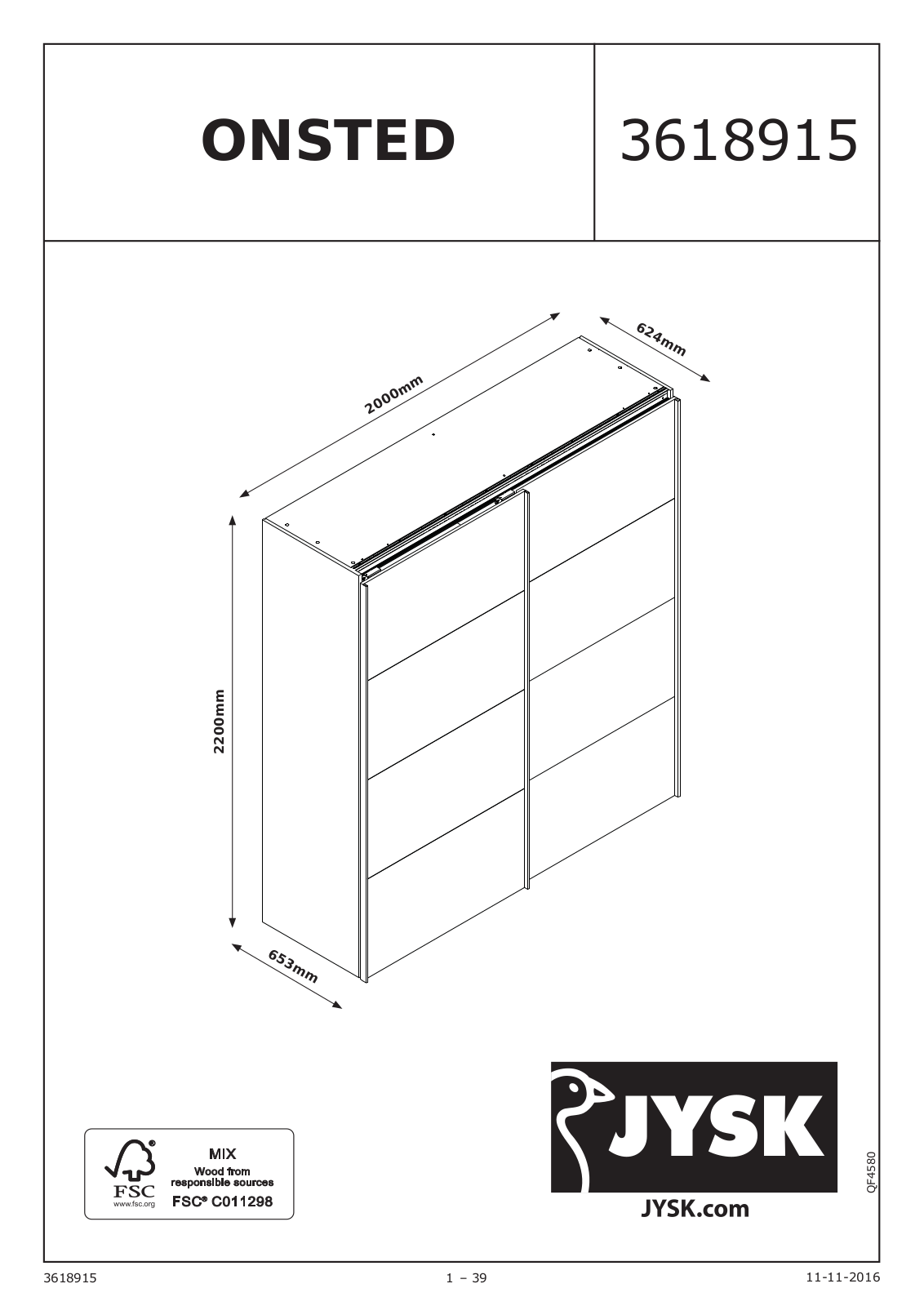 JYSK Onsted User Manual