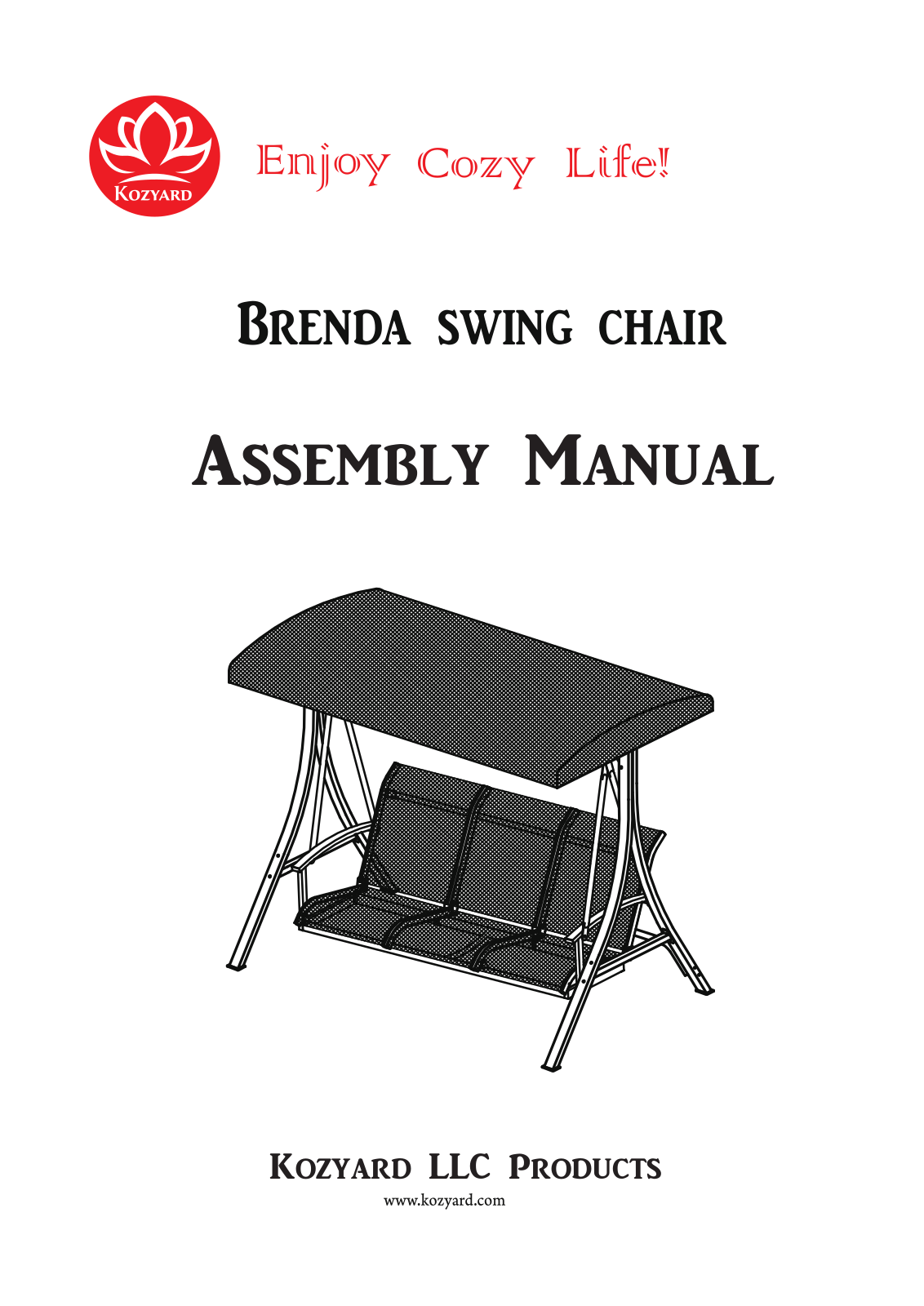 Kozyard Brenda Swing Chair Assembly Manual