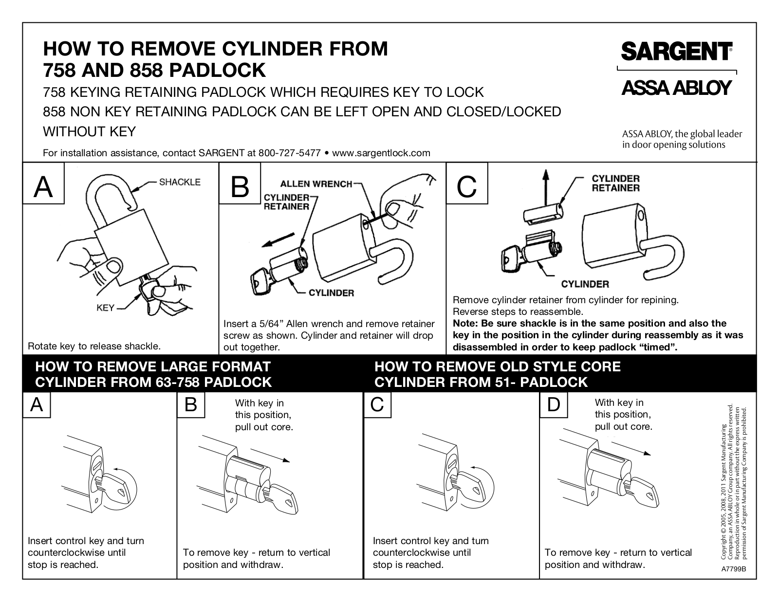 SARGENT 858 User Manual