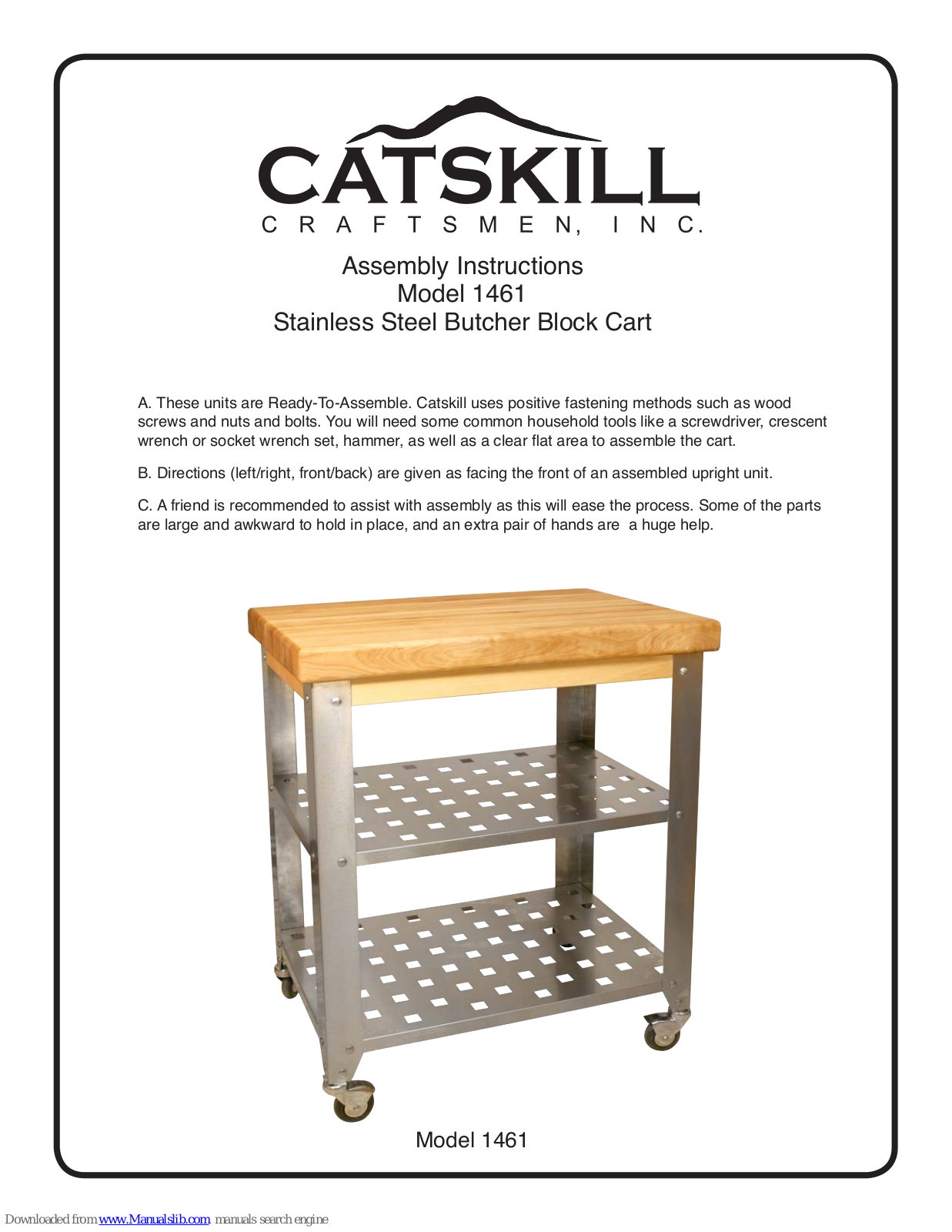 CATSKILL 1461 Assembly Instructions Manual - ManualMachine.com
