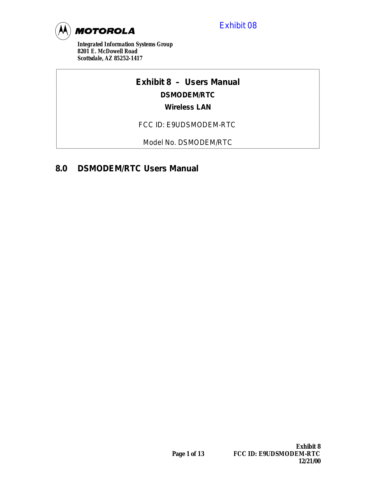 HID Global DSMODEM RTC User Manual