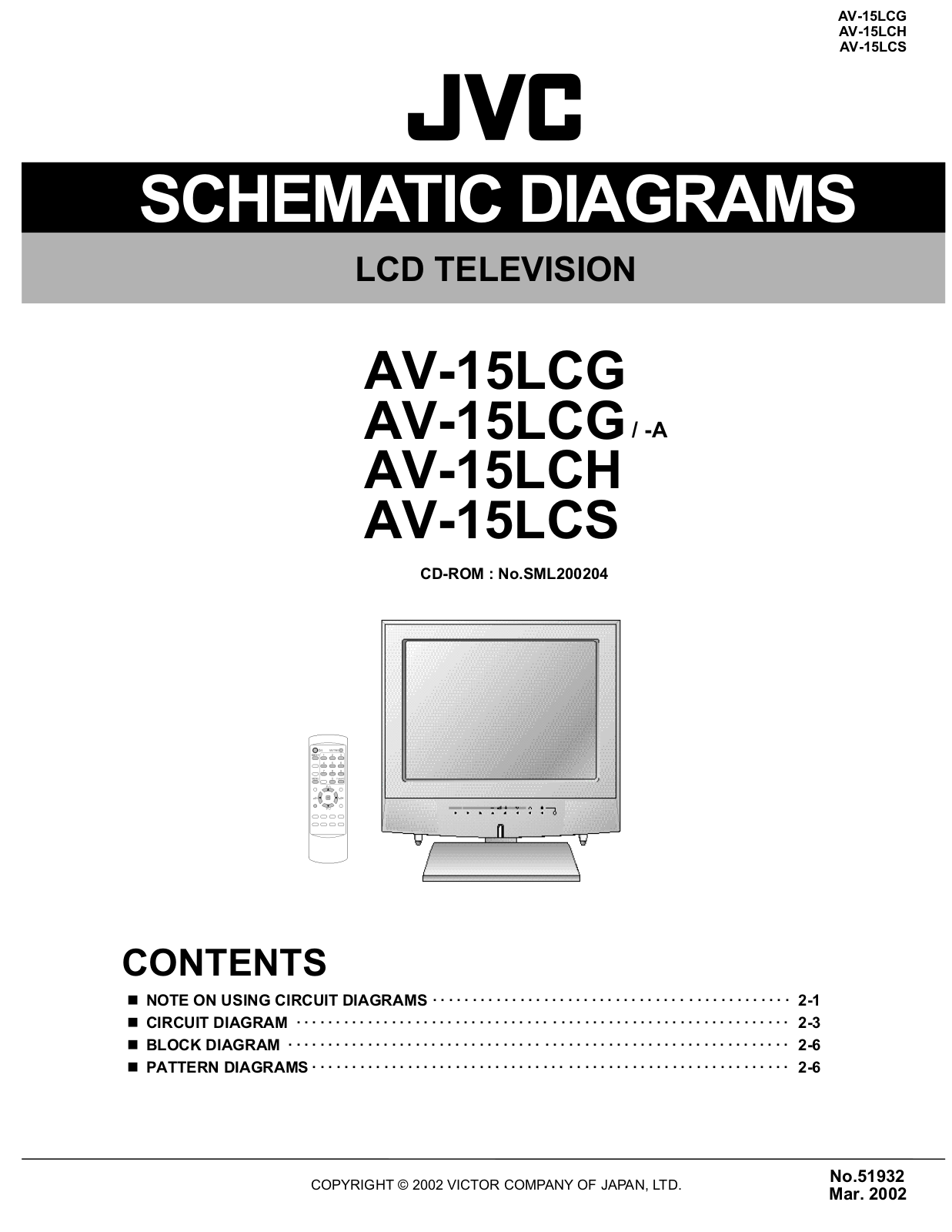 JVC AV-15LCG, AV-15LCG/-A, AV-15LCH, AV-15LCS Schematics