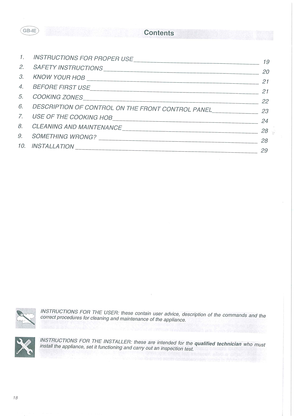 Smeg SA661X1, SA661X2 User Manual