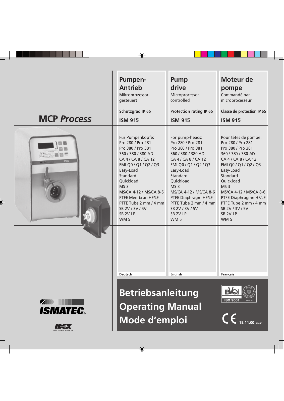 Ismatec ISM 915 Instruction Manual