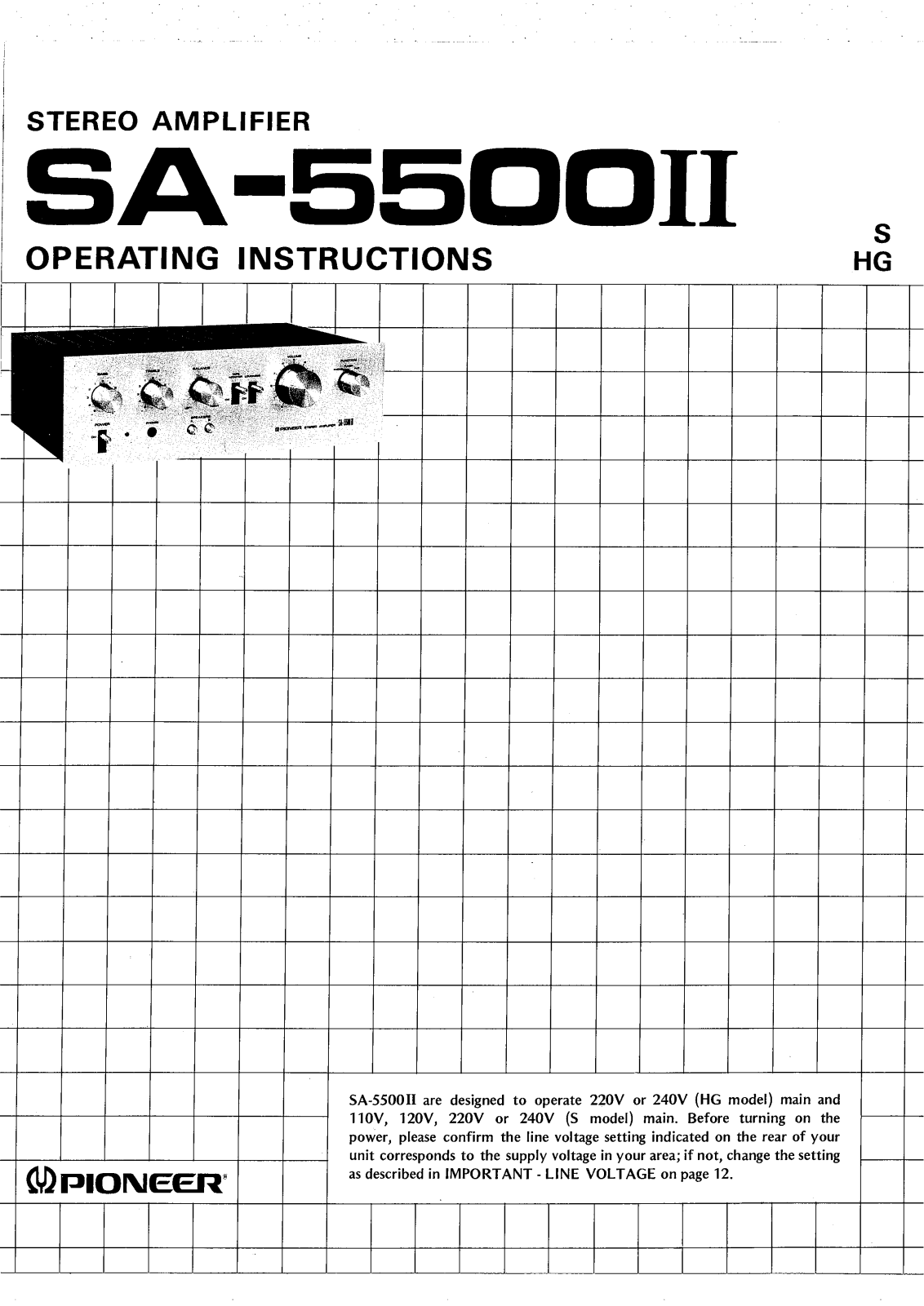 Pioneer SA-5500 Mk2 Owners manual