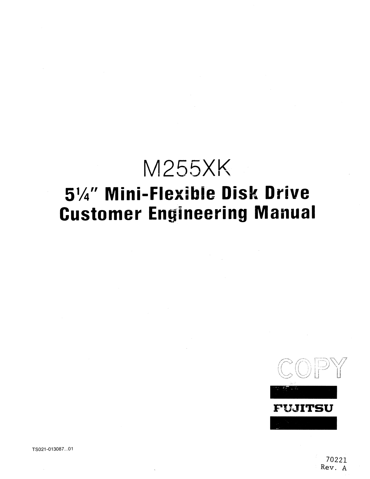 Fujitsu M255XK Customer Engineering Manual - ManualMachine.com