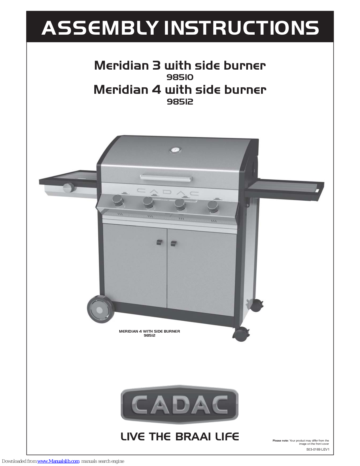 Cadac Meridian 3 98510, Meridian 3 98512 Assembly Instructions Manual