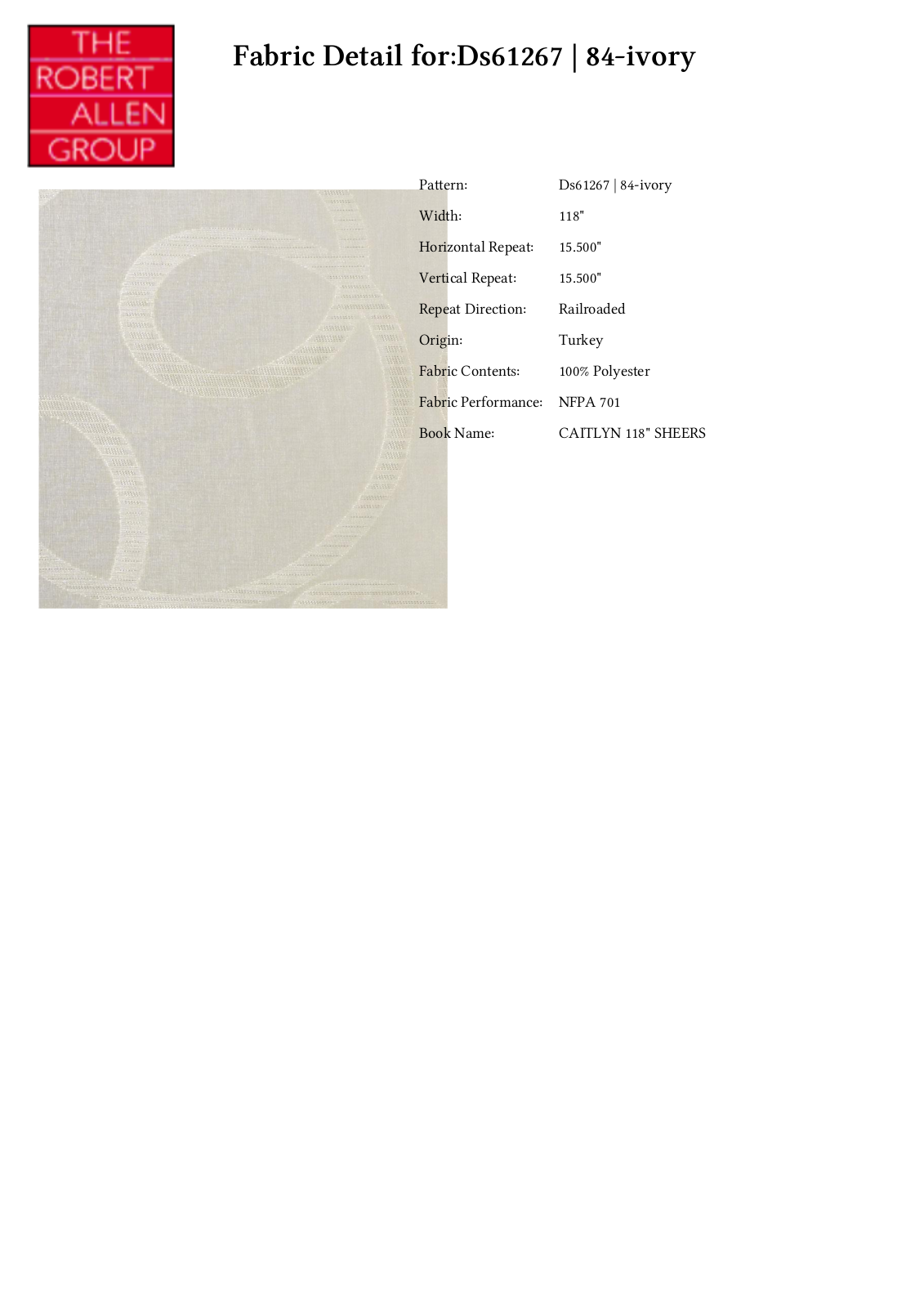 Duralee CRAL7139 Specifications - ManualMachine.com
