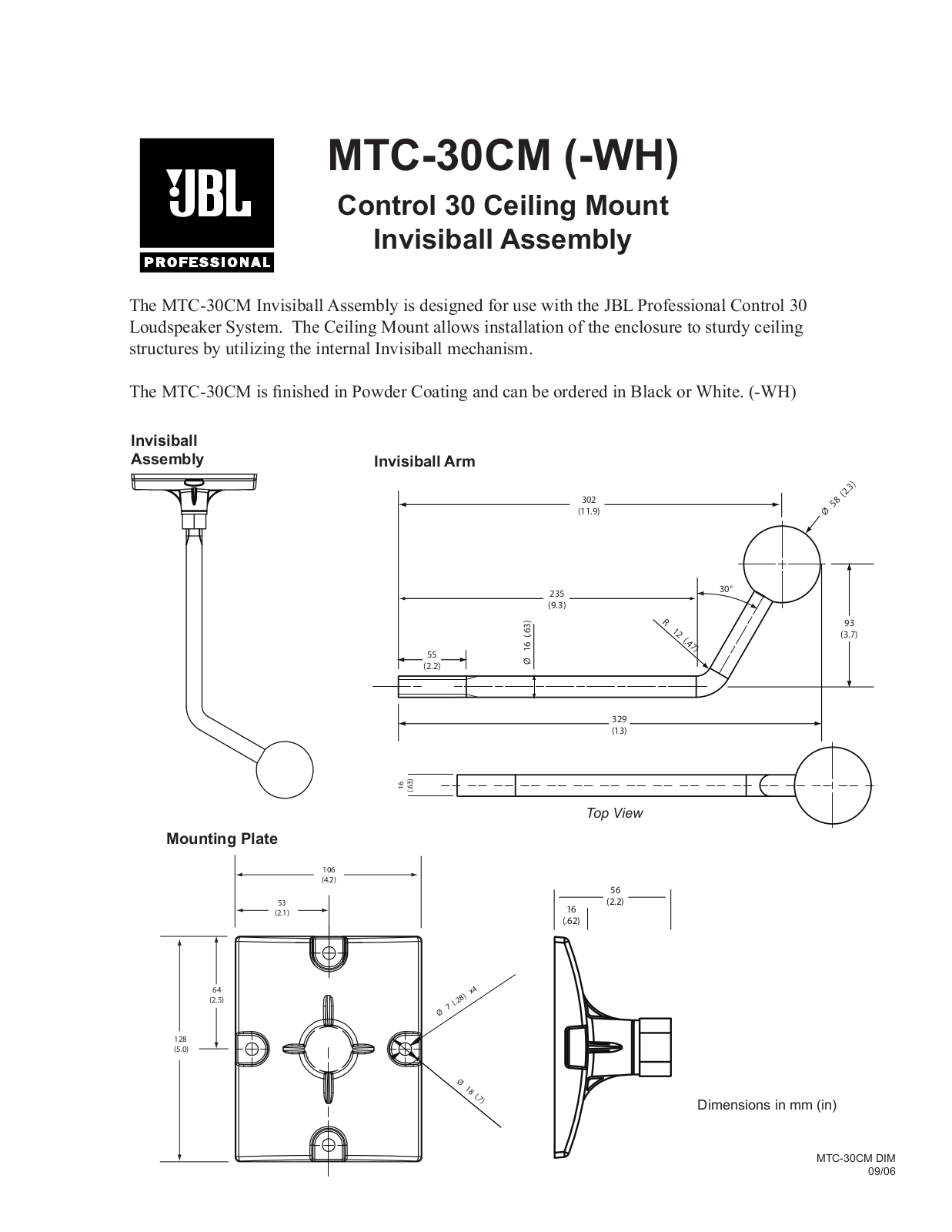 JBL MTC-30MK, MTC-30CM Installation Guide