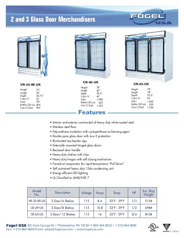 Fogel Usa Cr 49 Us User Manual