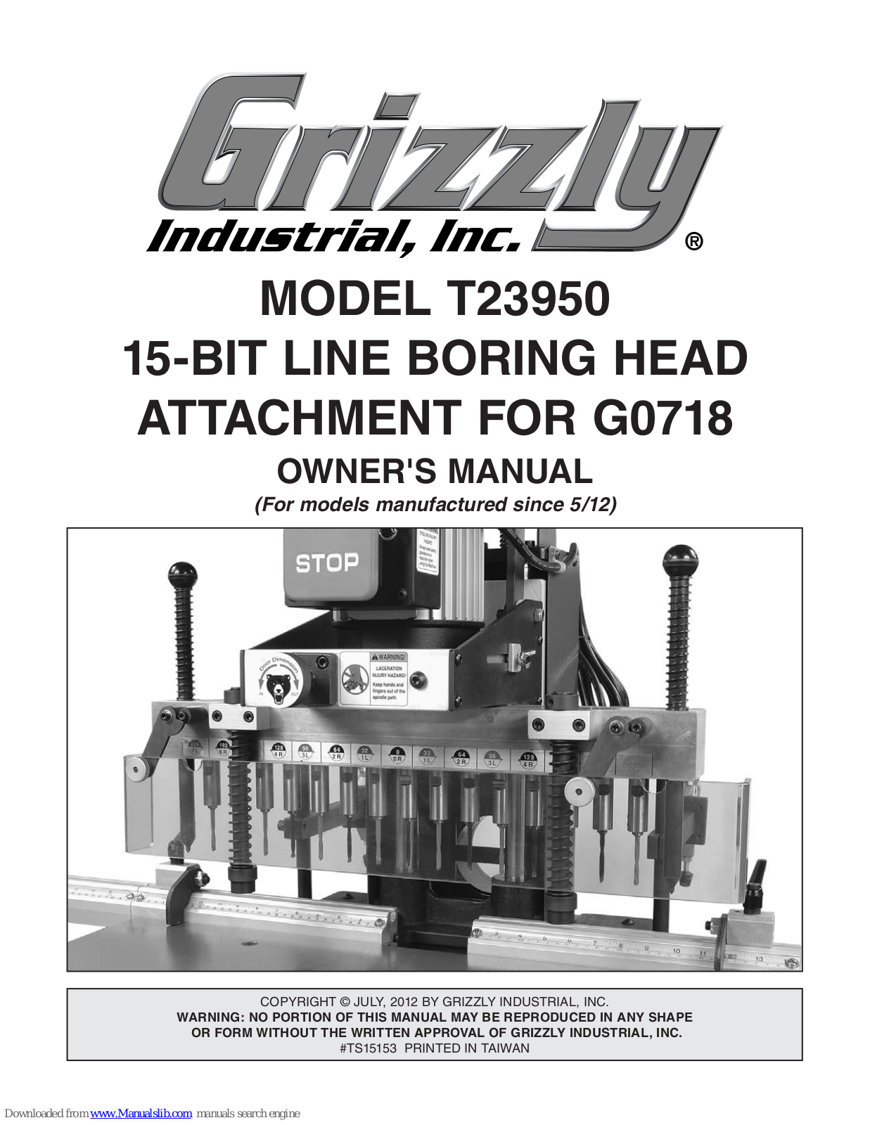 Grizzly T23950 Owner's Manual