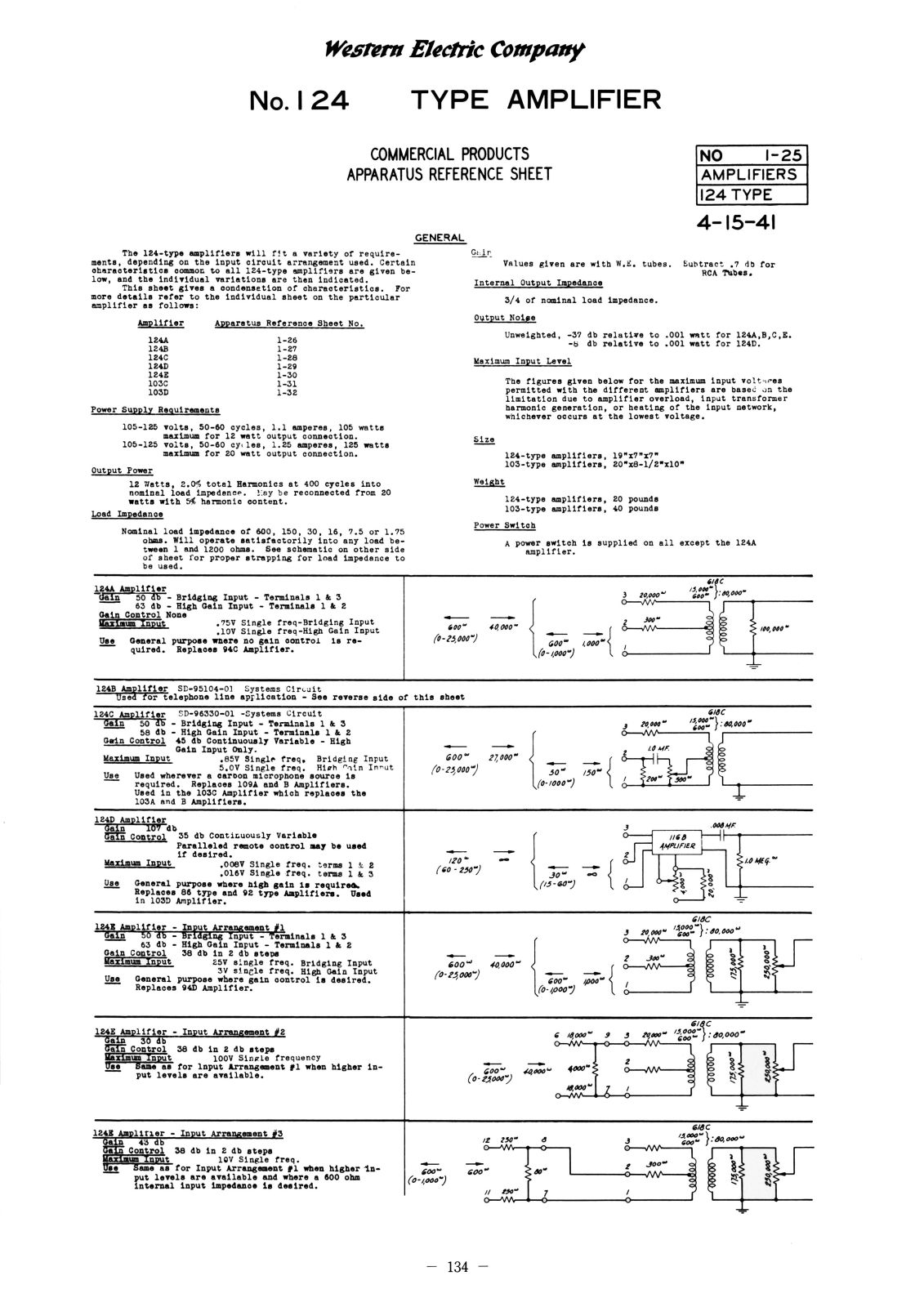 Western Electric 124 Schematic