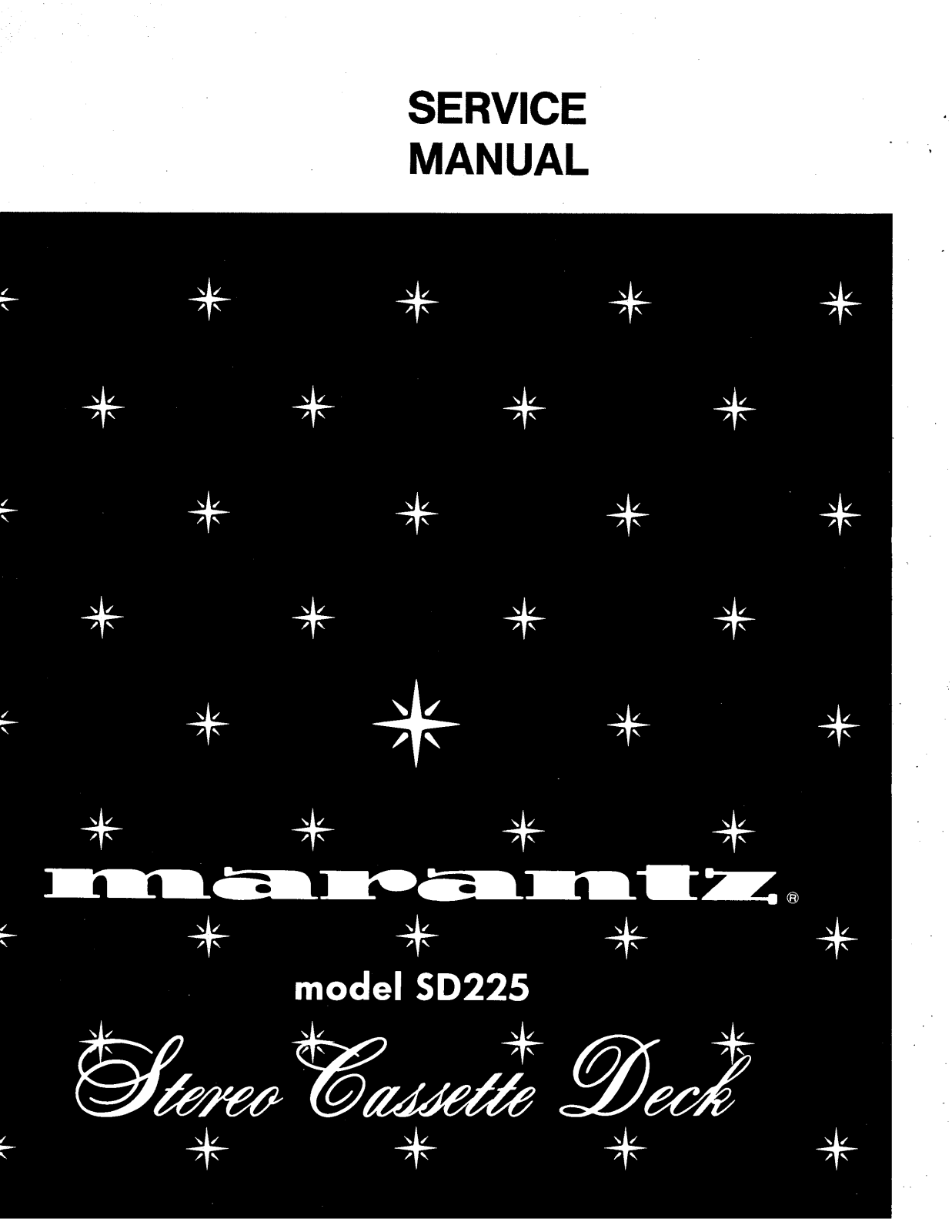 Marantz SD-225 Service Manual