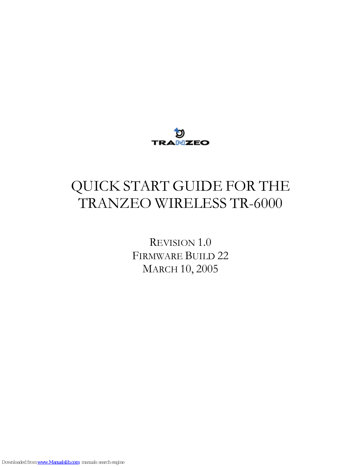 Tranzeo TR-6000 Quick Start Manual - ManualMachine.com
