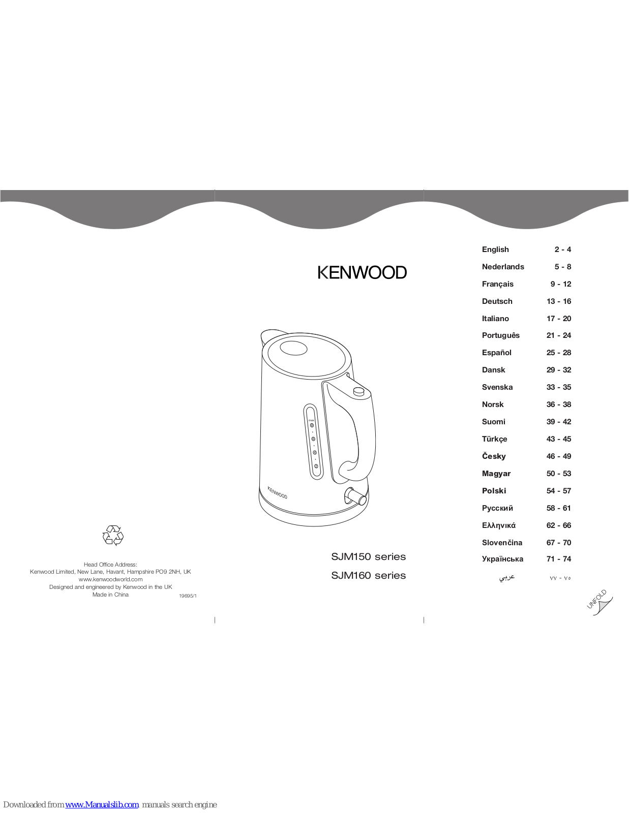 Kenwood SJM150 series, SJM160 series Instruction Manual