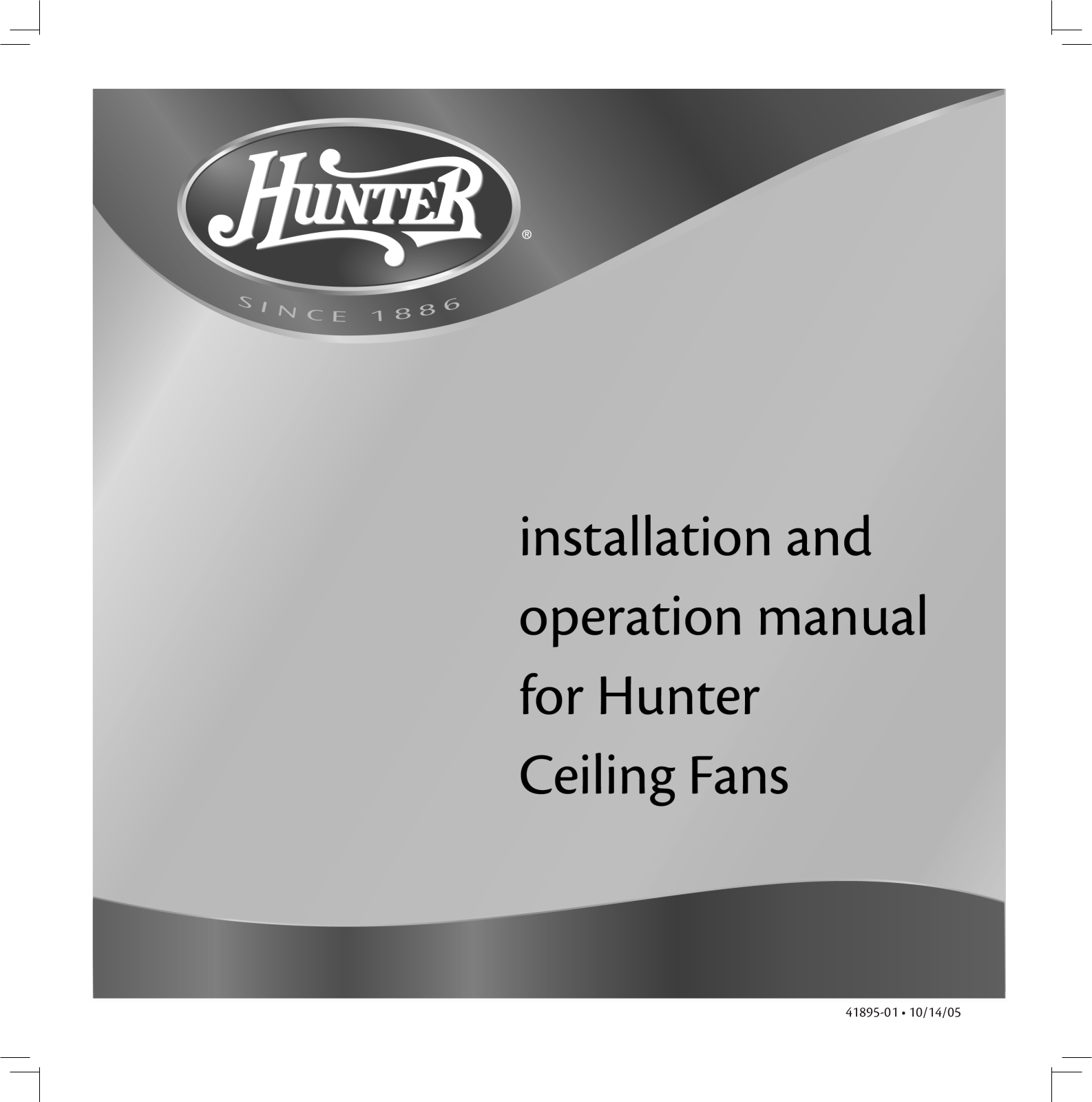 Hunter Fan 41895-01 User Manual