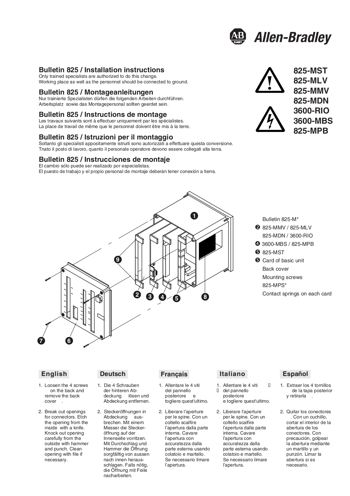 Rockwell Automation 825 User Manual