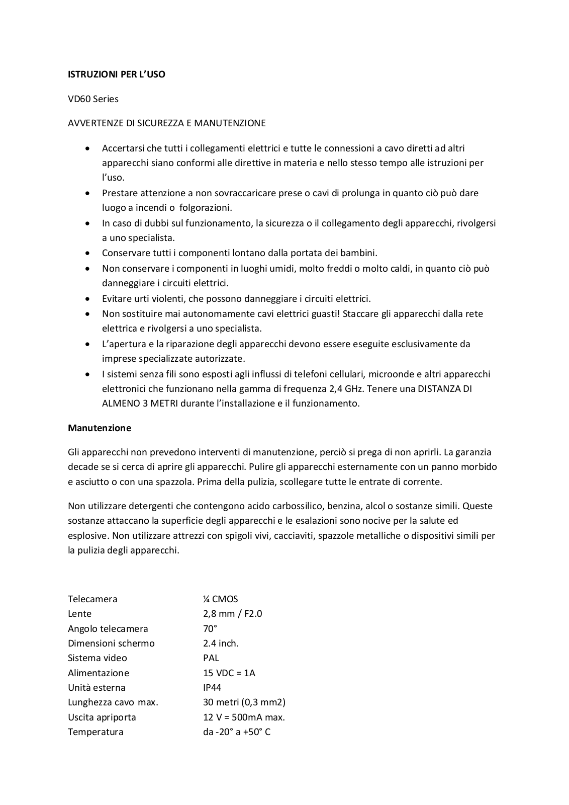 Smartwares VD61, VD60, VD62, VD63 User guide