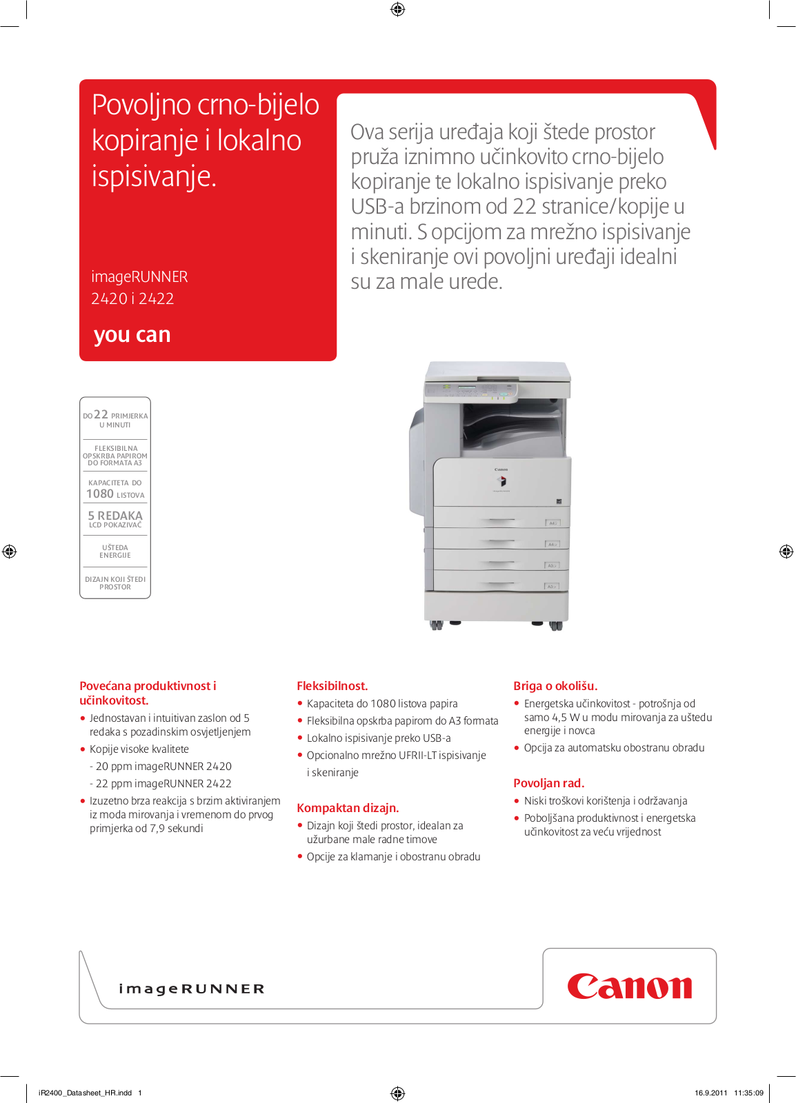 Canon imageRUNNER2420, imageRUNNER2422 BROCHURE