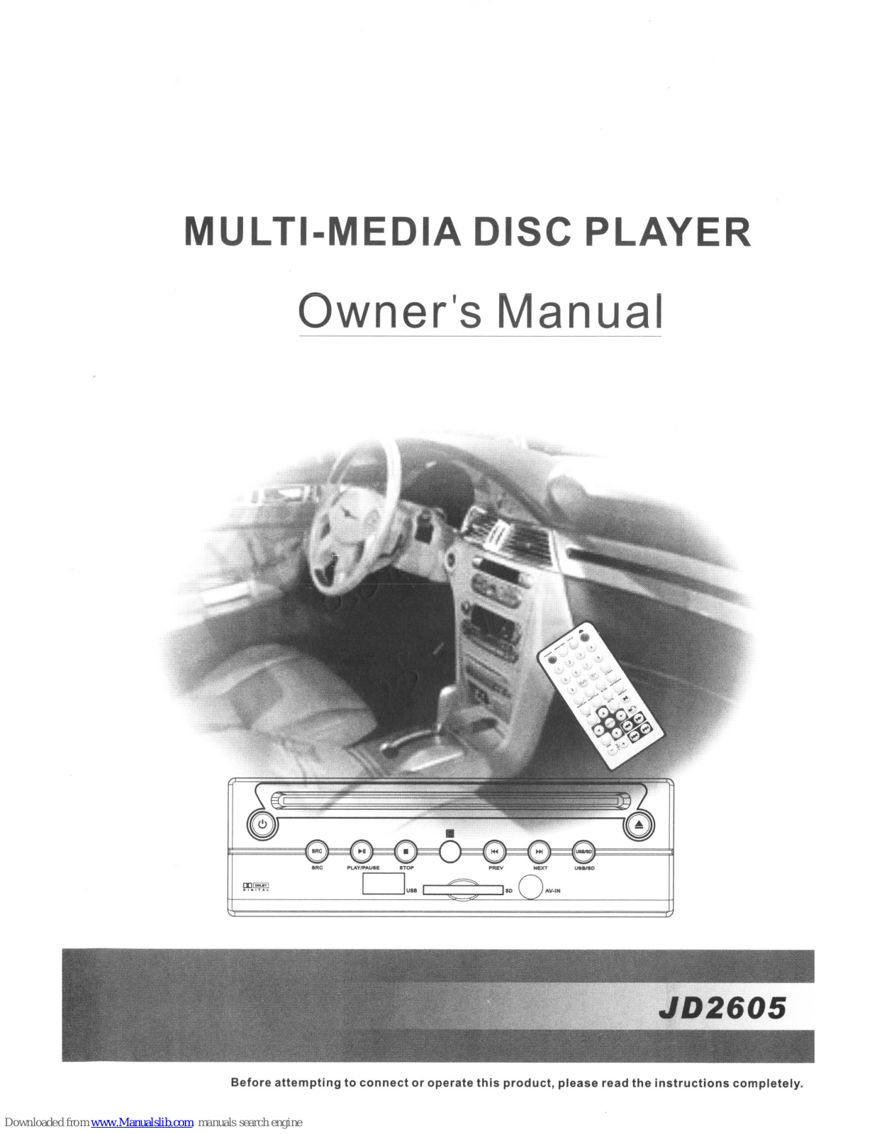 Generic JD2605 Owner's Manual - ManualMachine.com