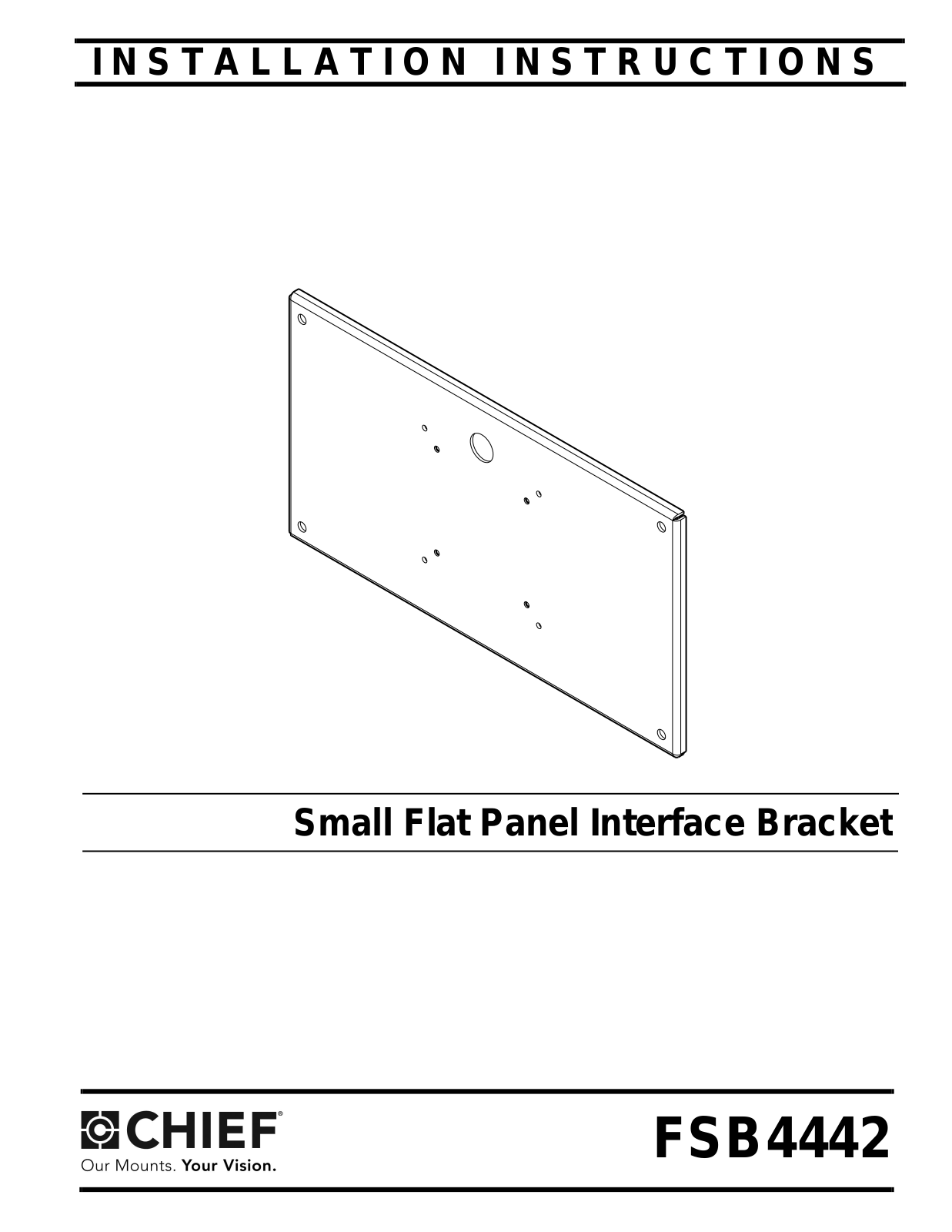 LEGRAND CHIEF FSB4442 Installation Instructions Manual