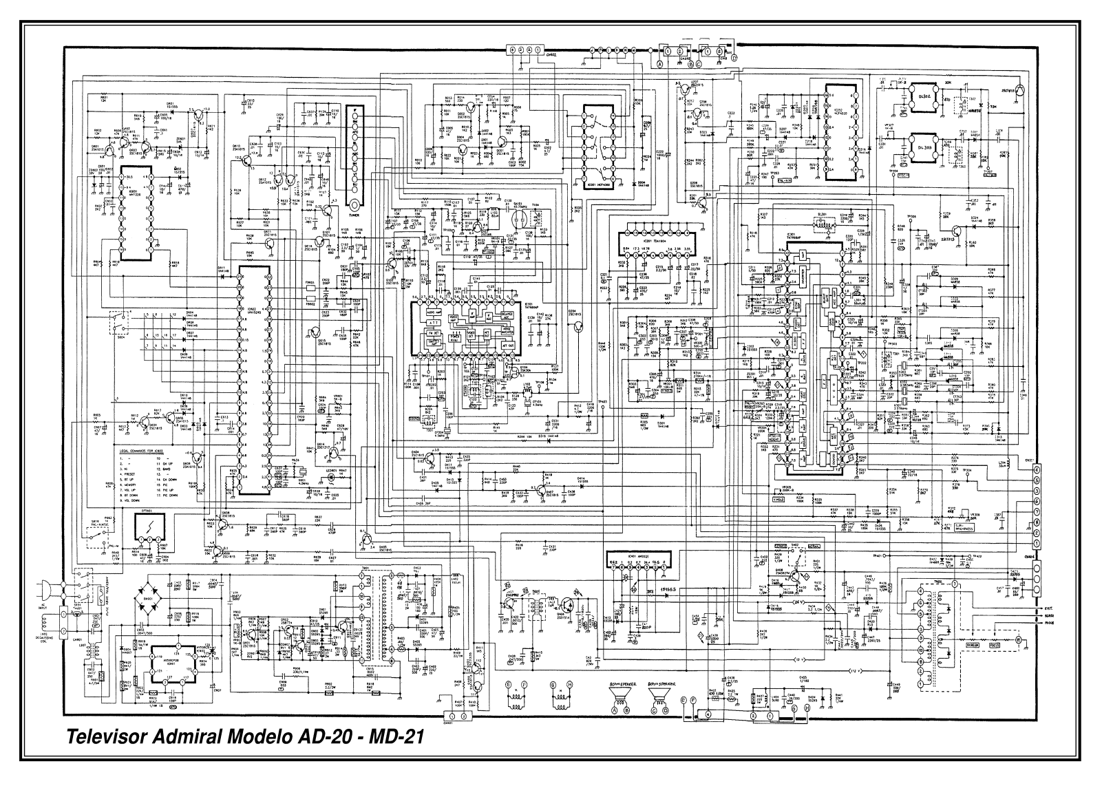 Admiral AD20, MD21 Diagram