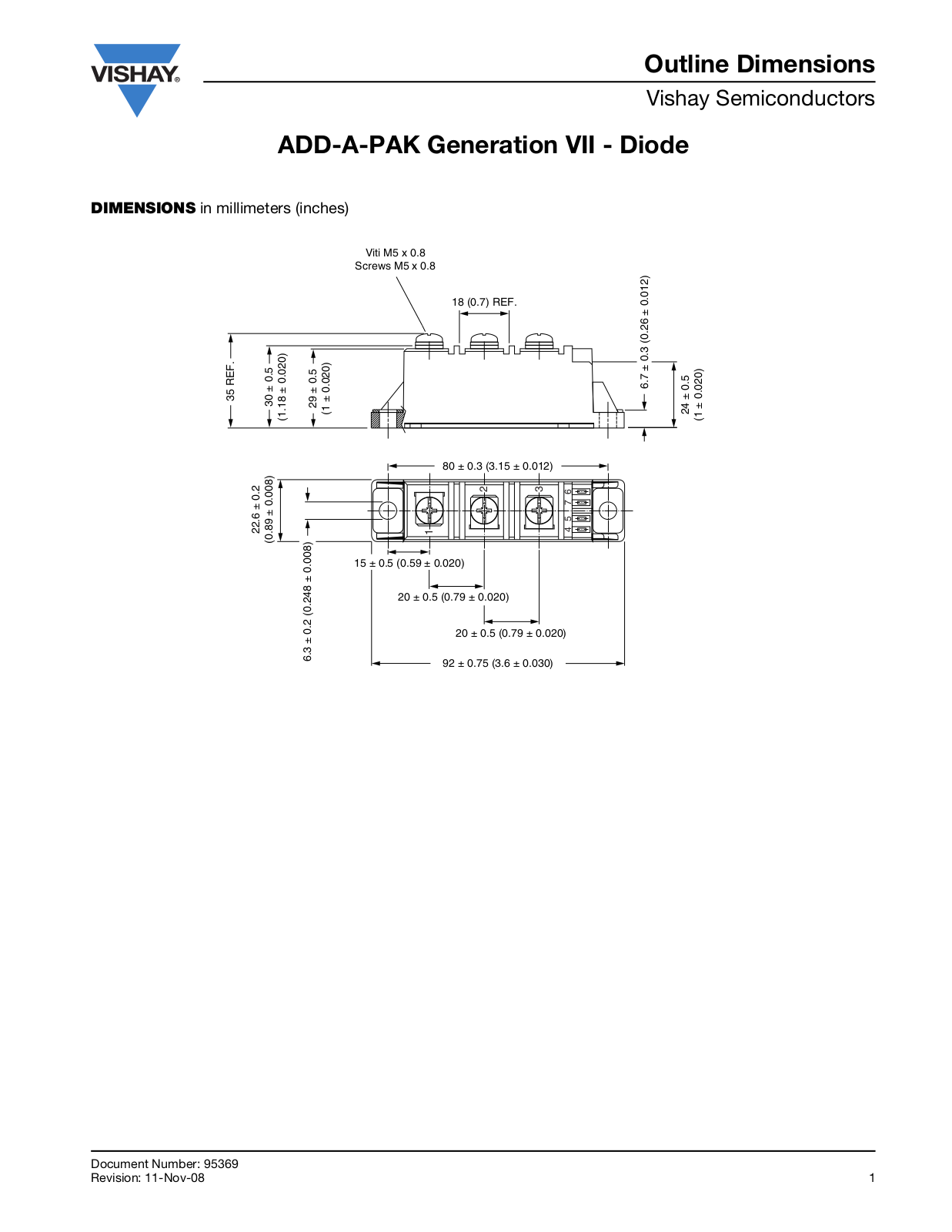 Vishay ADD-A-PAK Generation VII - Diode Dimensional Sheet