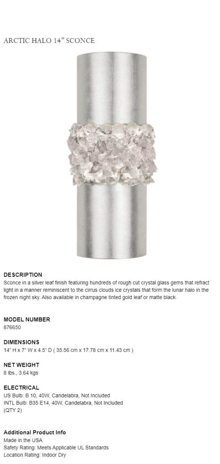 Fine Art Handcrafted Lighting XFA2821 Specifications - ManualMachine.com