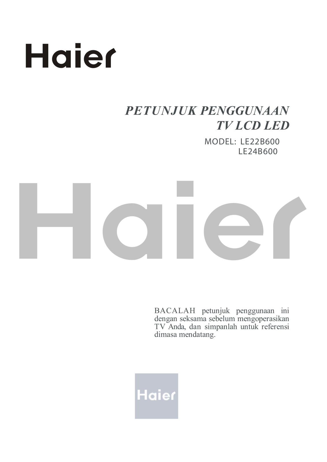 Haier LE22B600, LE24B600 User Manual