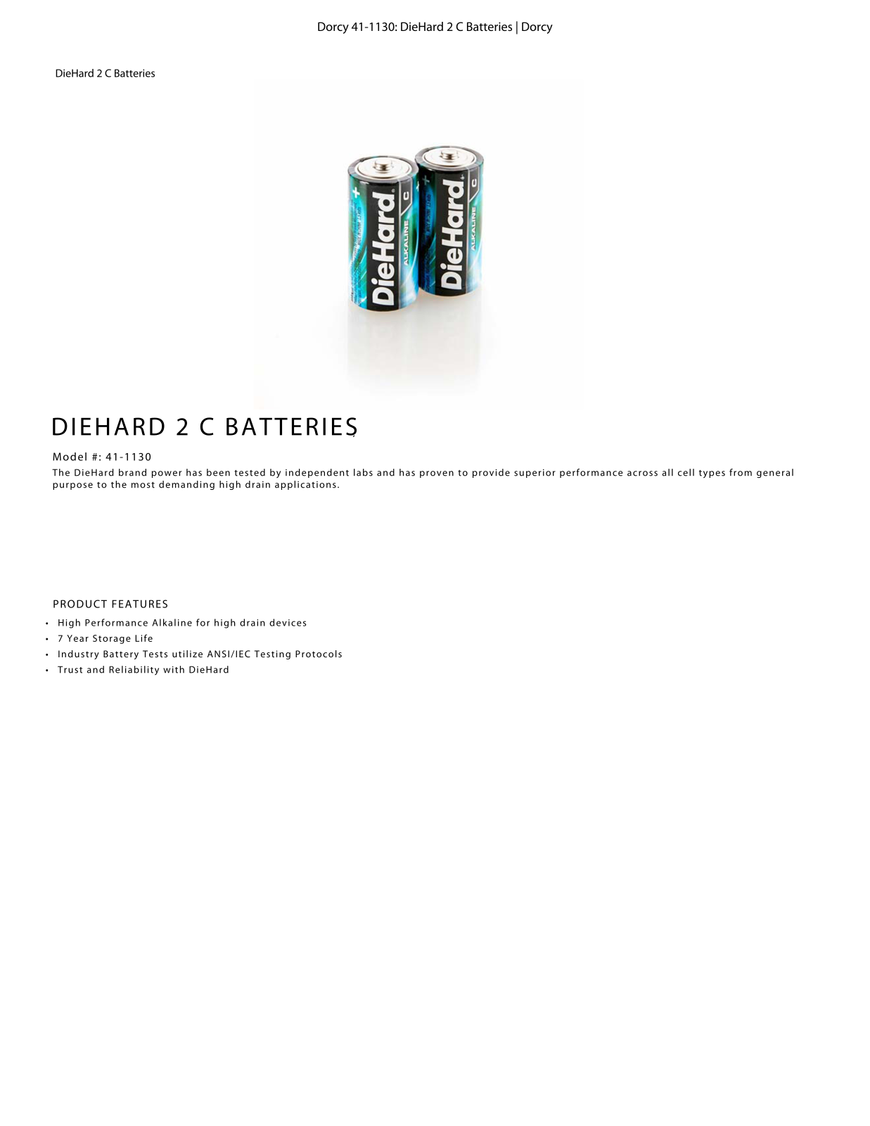 DieHard 41-1130 Data Sheet - ManualMachine.com