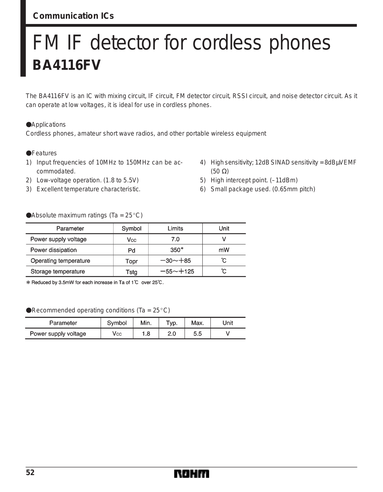 ROHM BA4116FV Datasheet