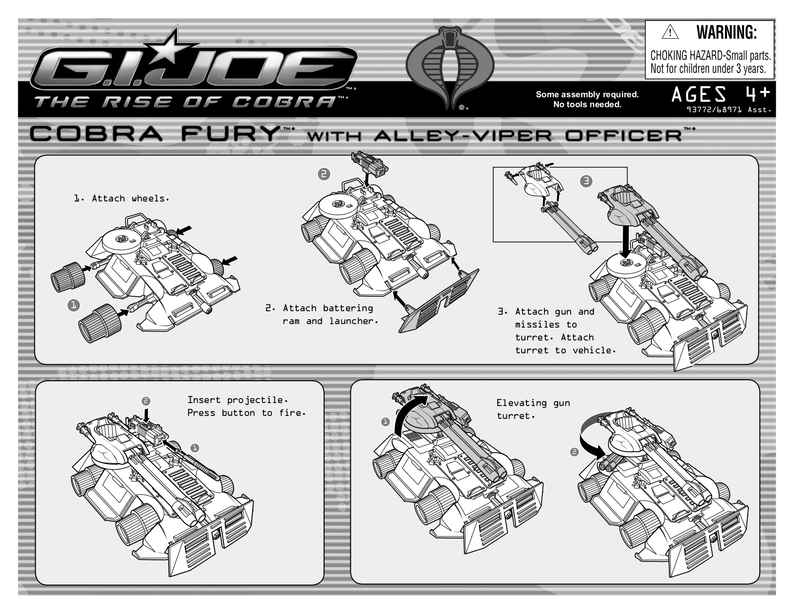 HASBRO GI Joe ROC Cobra Fury with alley Viper Officer User Manual