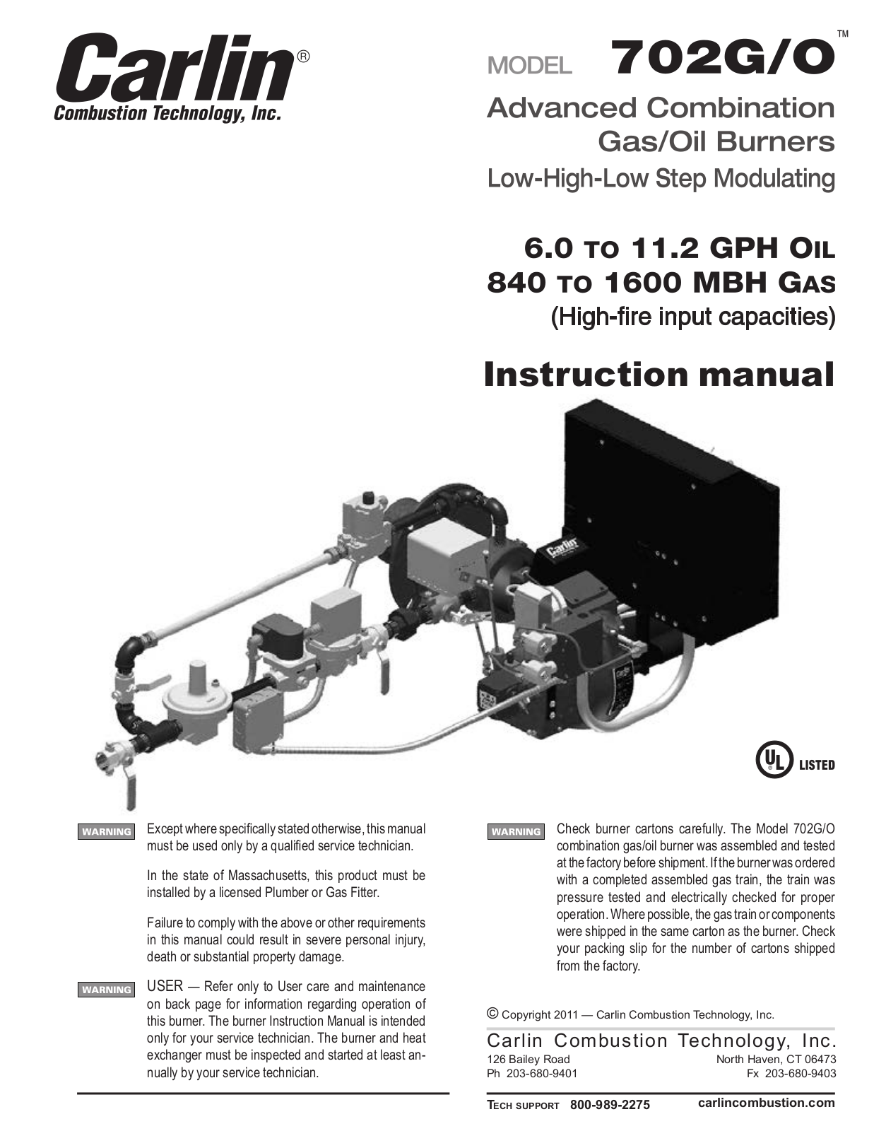 Carlin 702G/O User Manual