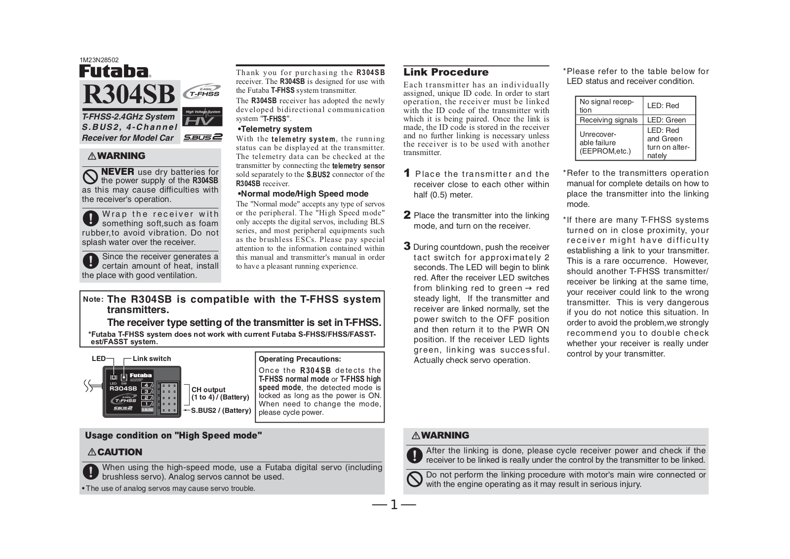 Futaba R304SB 24G User Manual