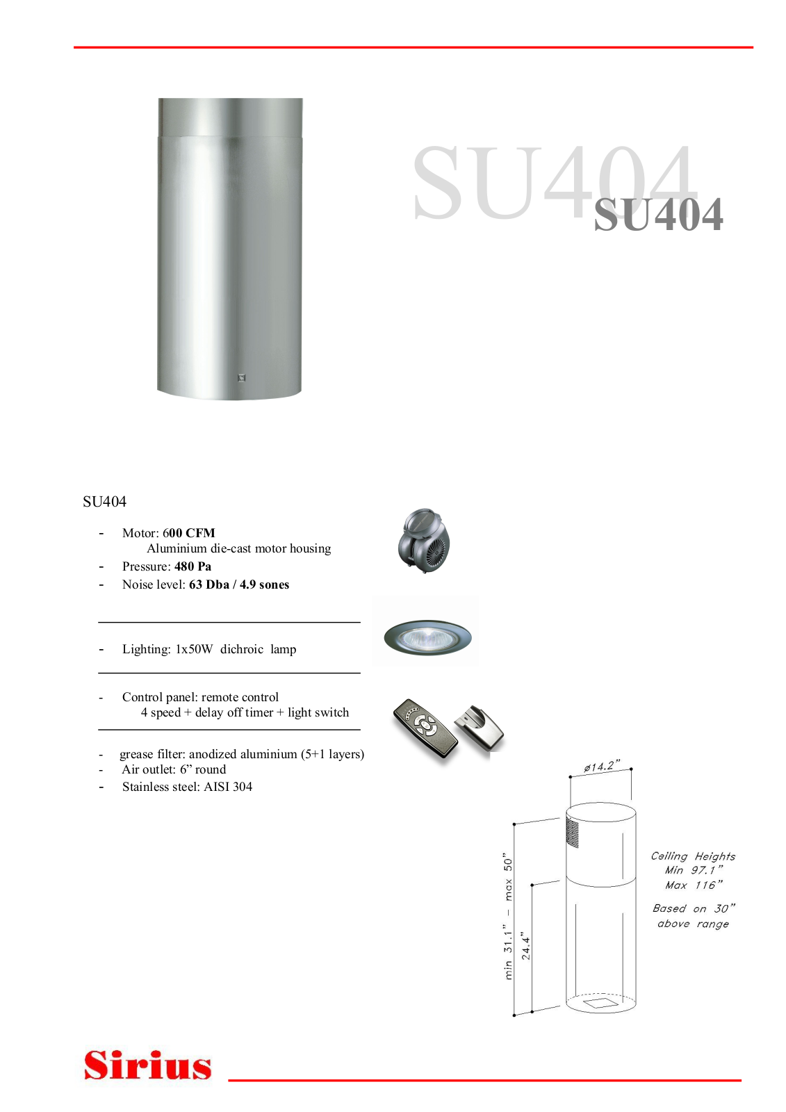 Sirius SU404 Data Sheet