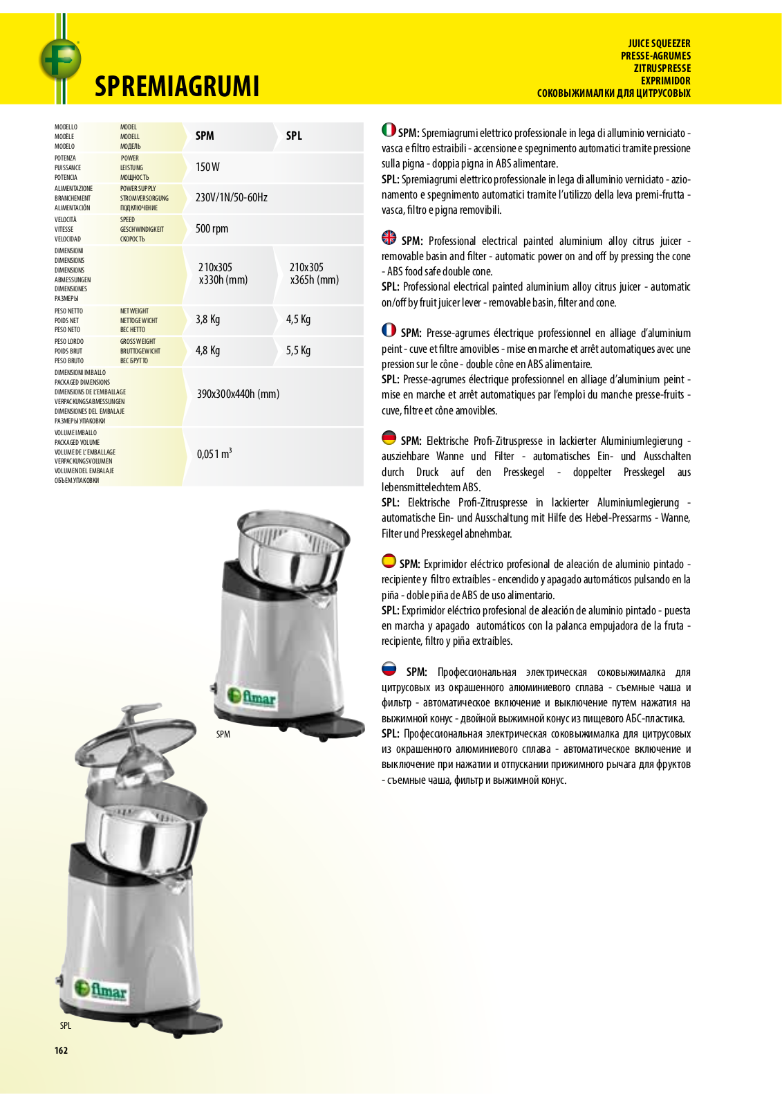 FIMAR SPM, SPL Datasheet