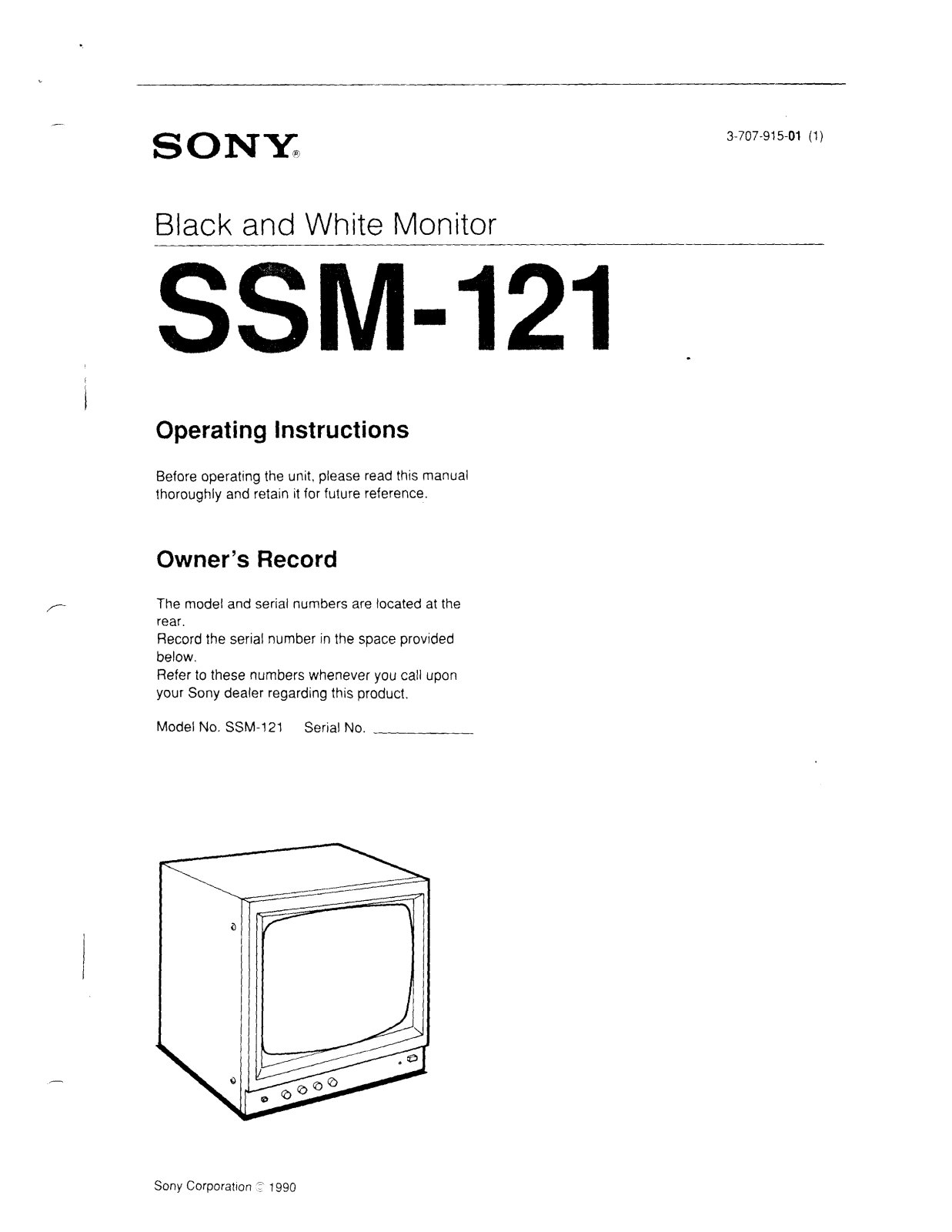 Sony SSM-121 User Manual