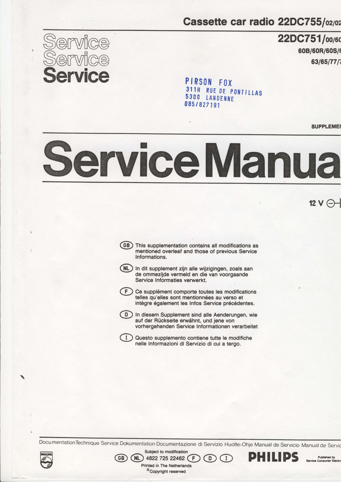 Philips 22DC755 Schematic - ManualMachine.com