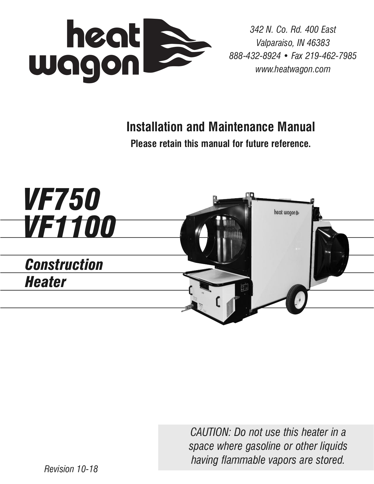 Heat Wagon VF750, VF1100 User Manual