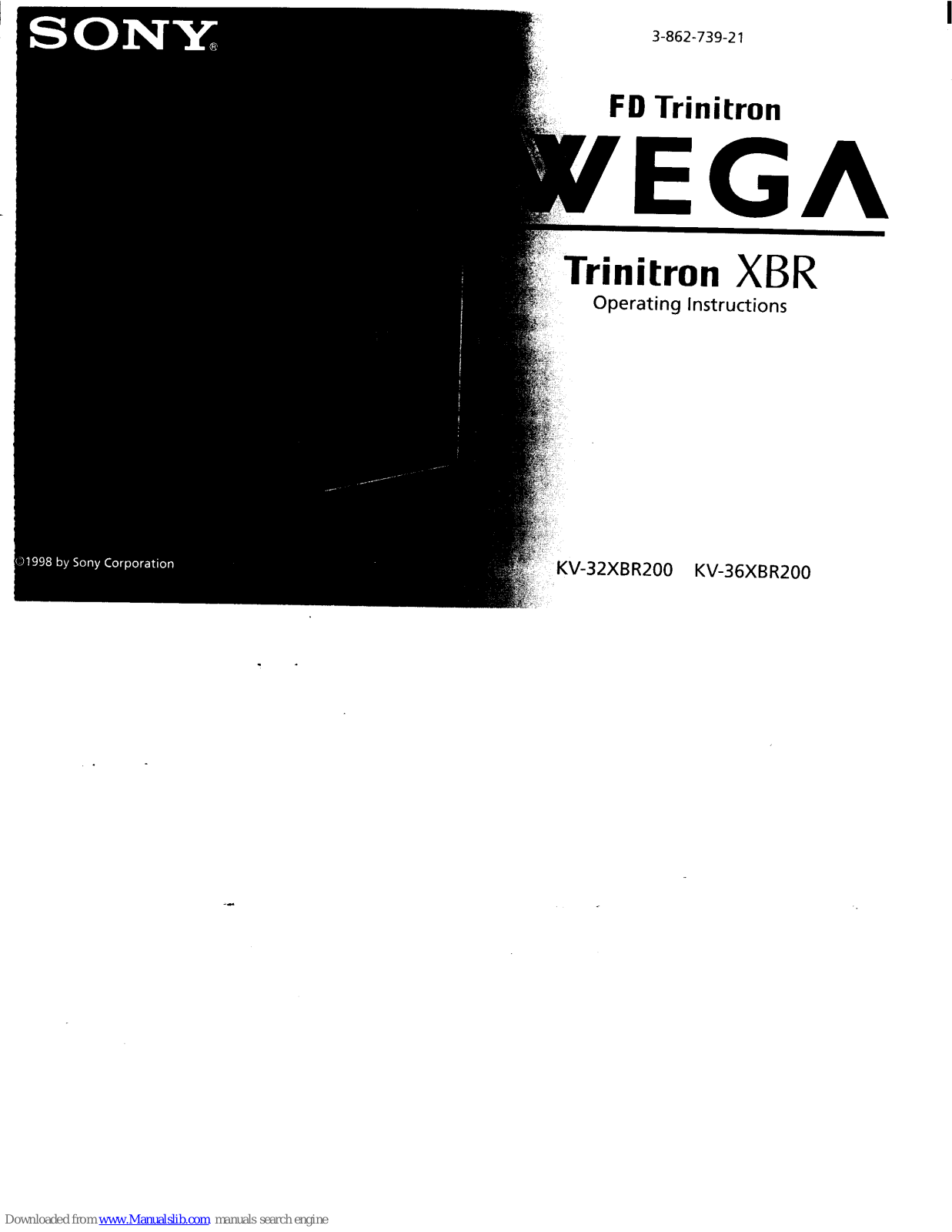 Sony WEGA KV-32XBR200, WEGA KV-36XBR200 Operating Instructions Manual