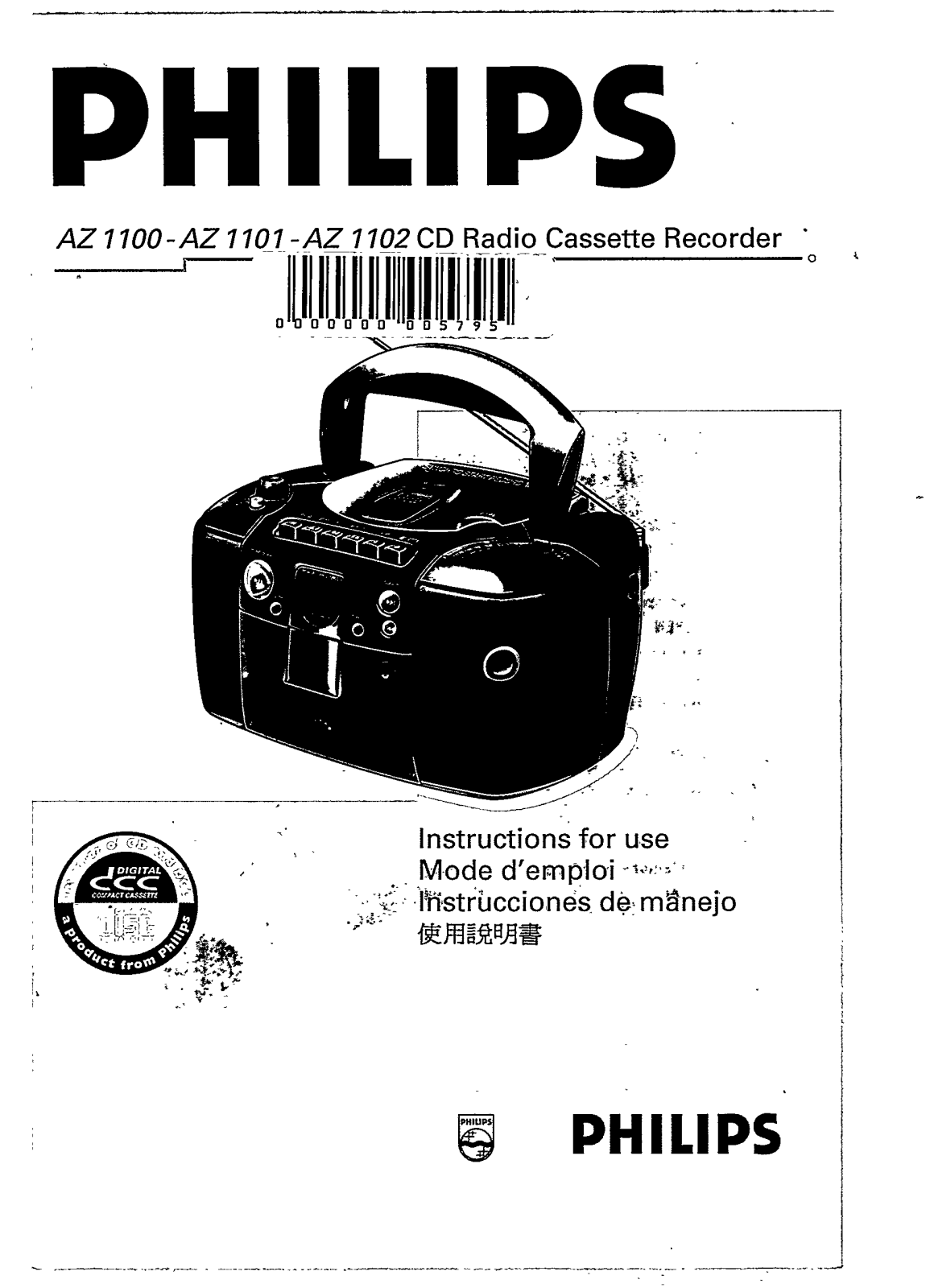 Philips AZ1102/05, AZ1102/01, AZ1102/00, AZ1101/05, AZ1101/01 User Manual