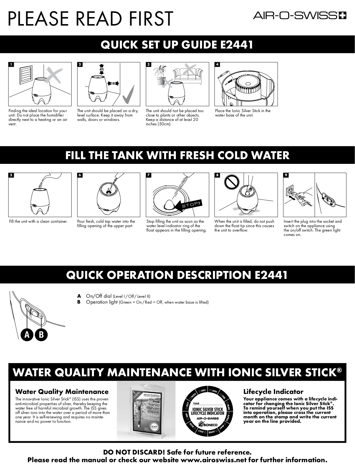 Air-O-Swiss AOS E2441 Setup Guide